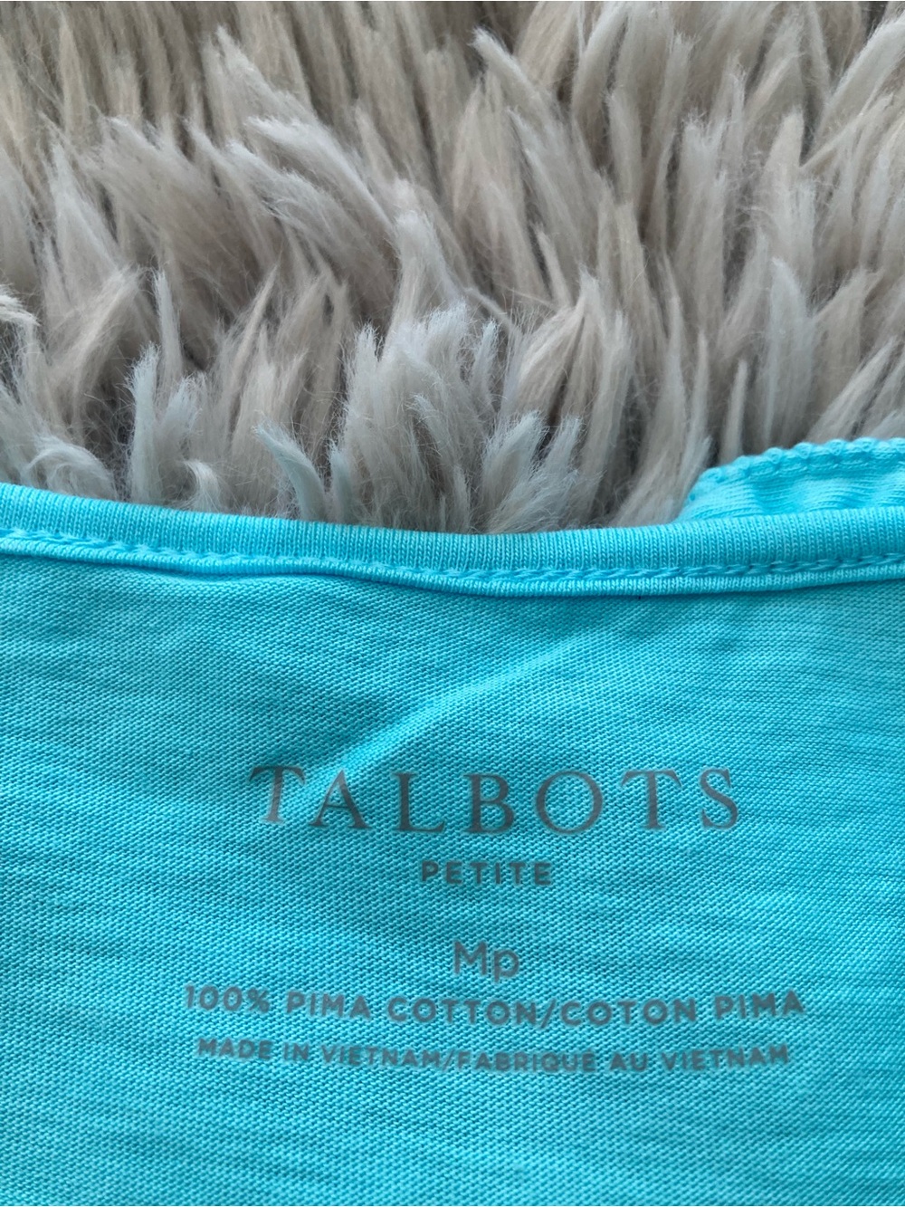 Talbots MP-PIMA-Cascade Crewneck Short Sleeve Tee in Aqua - Picture 3 of 8